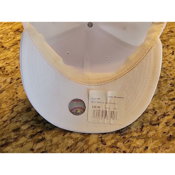 Houston Astros hat cap New Era 59Fifty Fitted Size 7 MLB Baseball White - Picture 11 of 13